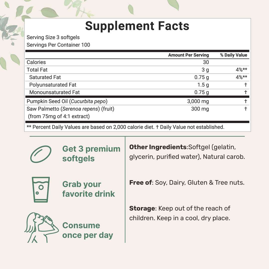 Pumpkin seed oil softgels