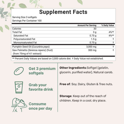 Pumpkin seed oil softgels